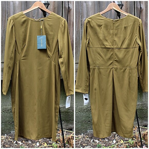 New w/Tags - Zac Posen Designer Tailored Sheath Dress in Stretch Triacetate - 10 - Picture 2 of 13